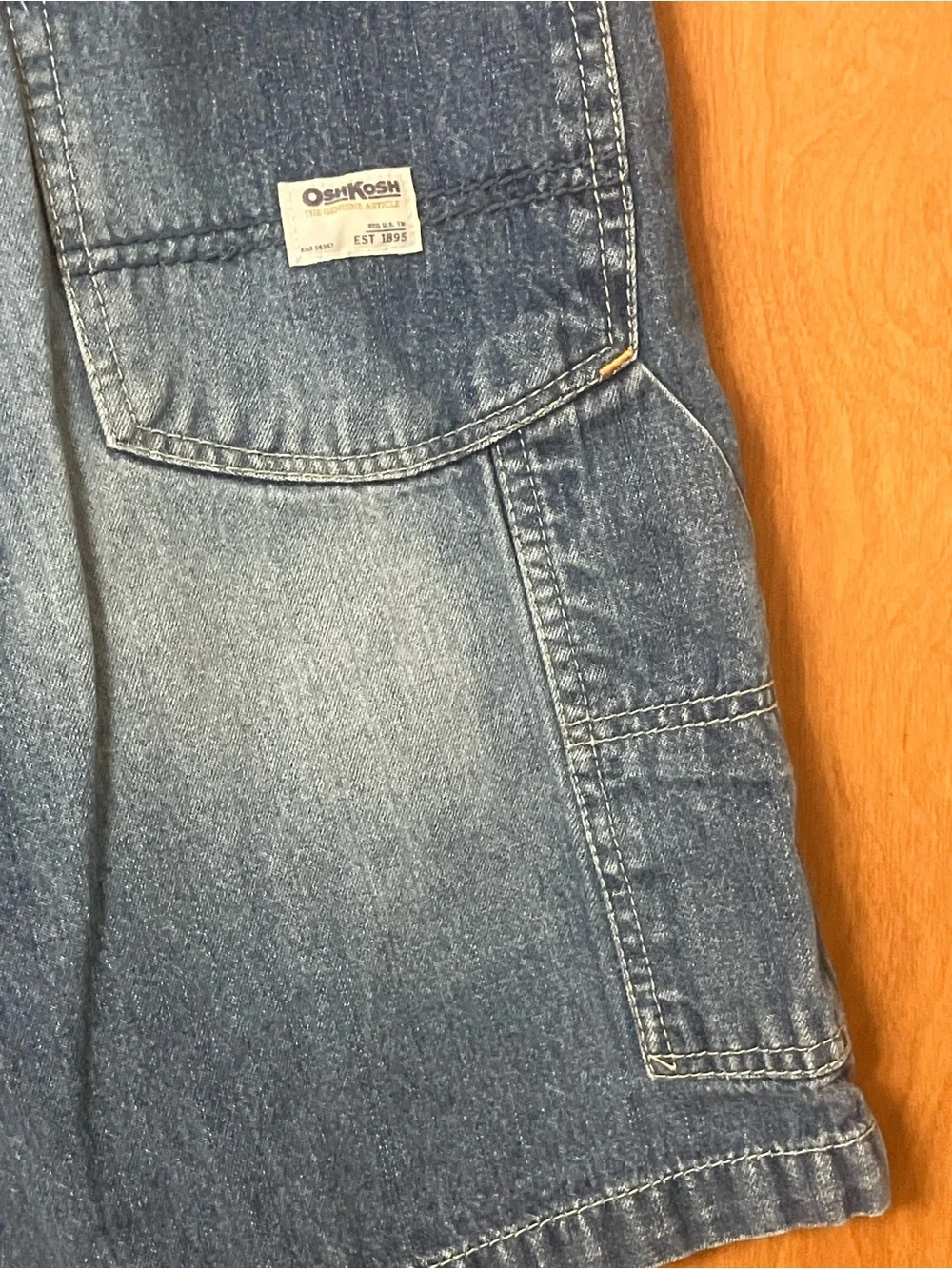OshKosh Bgosh Boy's Blue Denim Extend Waist Carpenter Shorts Size 8